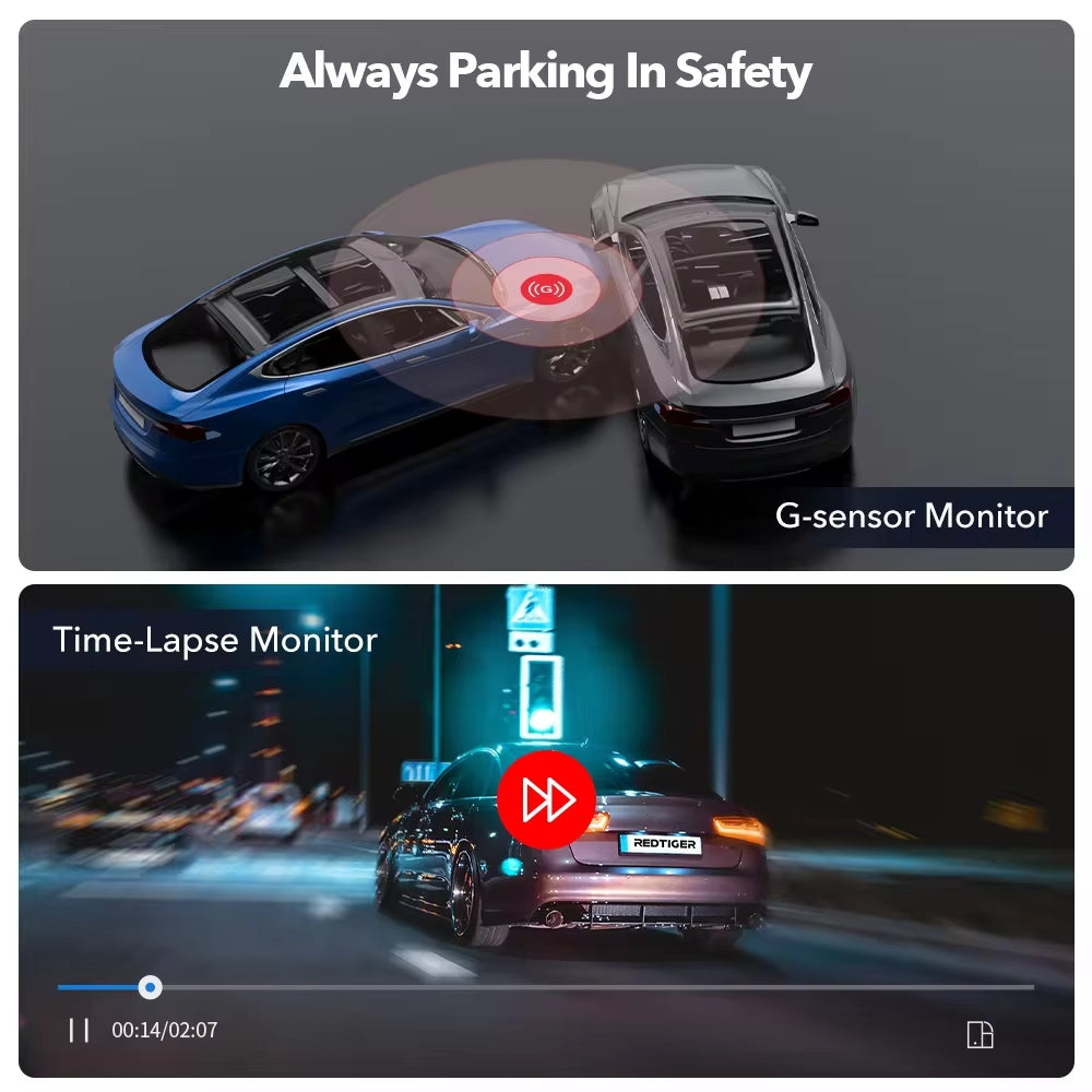 Dash Cam 4K Front and Rear WiFi GPS