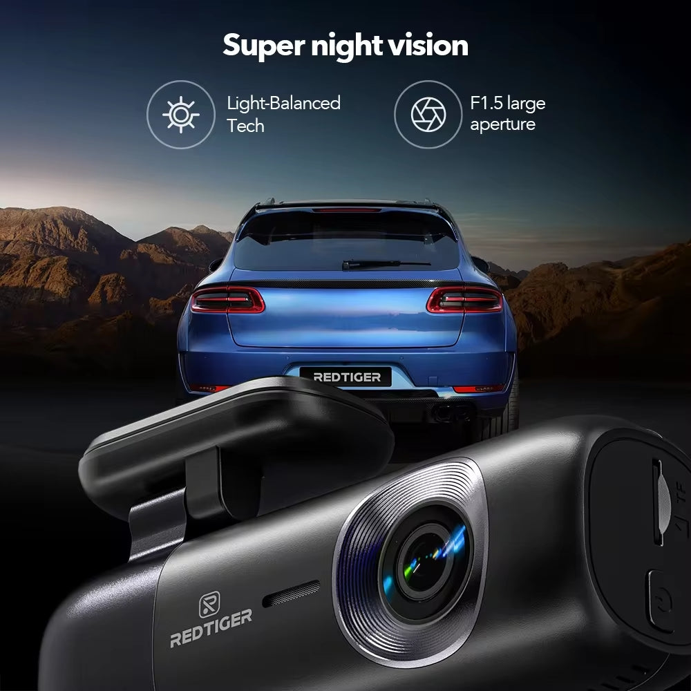 Dash Cam 4K Front and Rear WiFi GPS